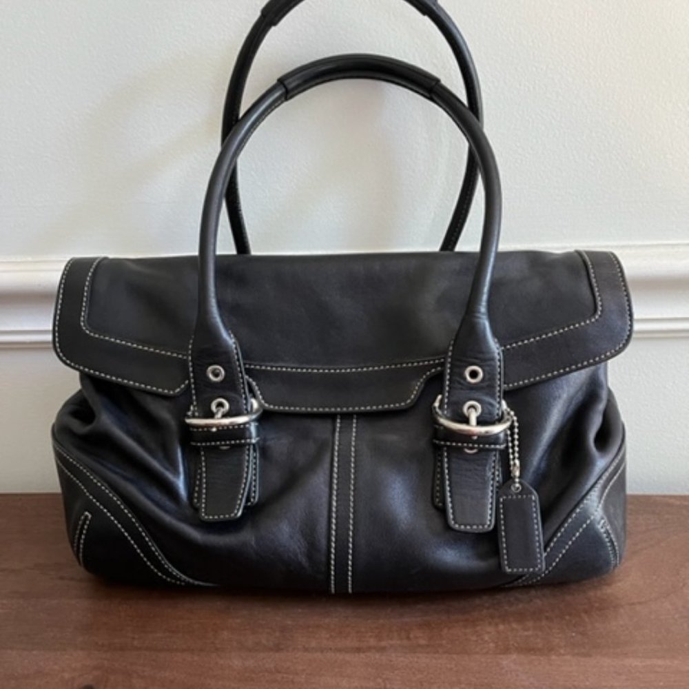 Coach leather satchel bag